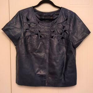 asos genuine leather short sleeved shirt